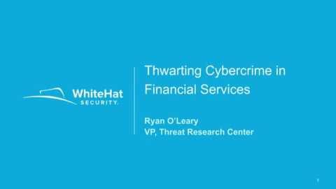 Thwarting Cybercrime in the Financial Services Sector
