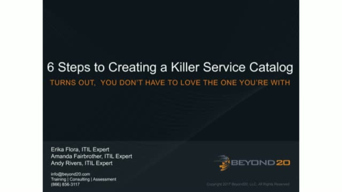 Panel: 5 Steps to Building a Killer Service Catalog