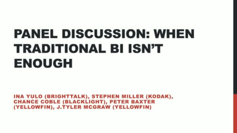 Panel Discussion: When Traditional BI Isn&#8217;t Enough