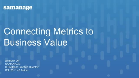 Connecting Metrics to Business Value