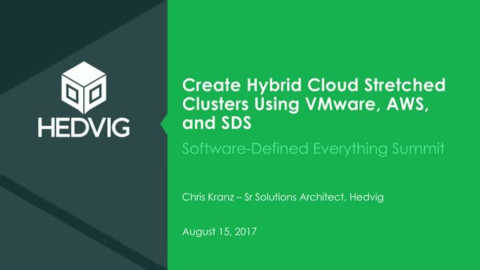 Create Hybrid Cloud Stretched Clusters Using VMware, AWS, and SDS