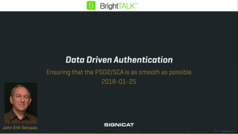 Data driven authentication to address the PSD2/SCA requirements