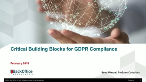 Critical Building Blocks for GDPR Compliance