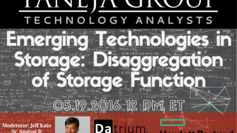 Emerging Technologies in Storage: Disaggregation of Storage Function