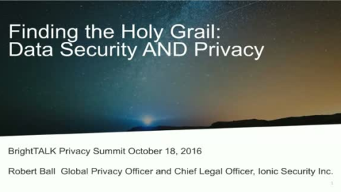Finding the Holy Grail: Data Security AND Privacy