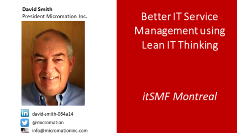 itSMF Montreal &#8211; Better IT Service Management using Lean IT Thinking