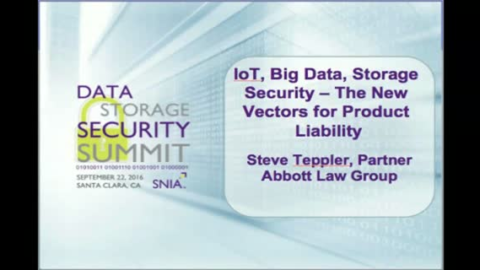 IoT, Big Data, Storage Security -The New Vectors for Product Liability