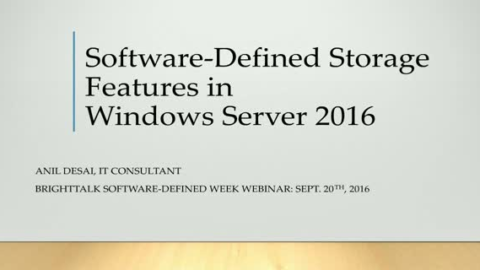Software-Defined Storage Features in Windows Server 2016