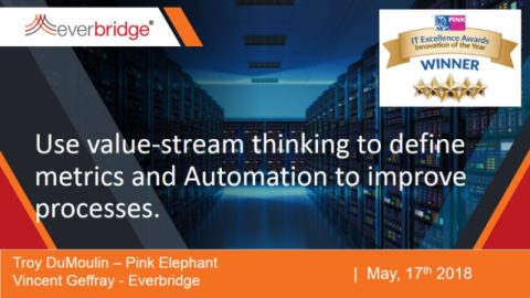 Use value-stream thinking to define metrics and Automation to improve processes.
