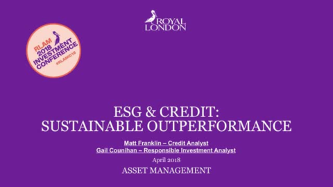 ESG &amp; Credit: Sustainable outperformance