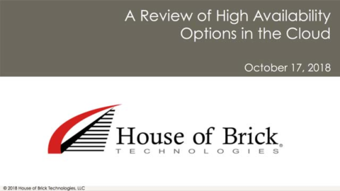 A Review of High Availability Options in the Cloud