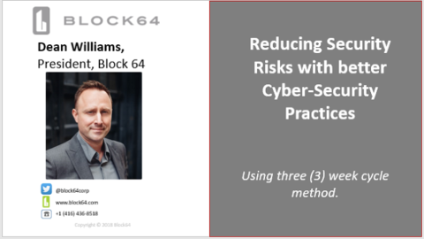 Reducing Security Risks with better CyberSecurity Practices