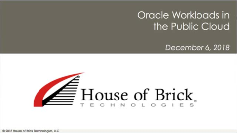 Oracle Workloads in the Public Cloud