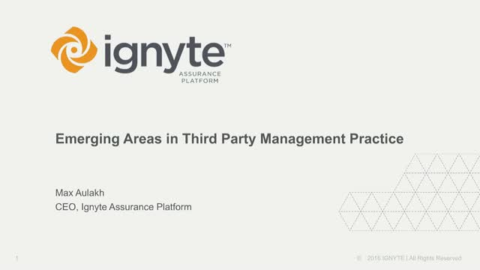 Emerging Areas in Third Party Management Practices