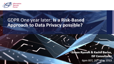 GDPR One year later: Is a Risk-Based Approach to Data Privacy possible?