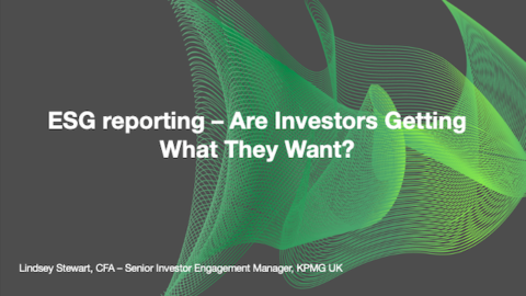 ESG reporting: Are Investors Getting What They Want?